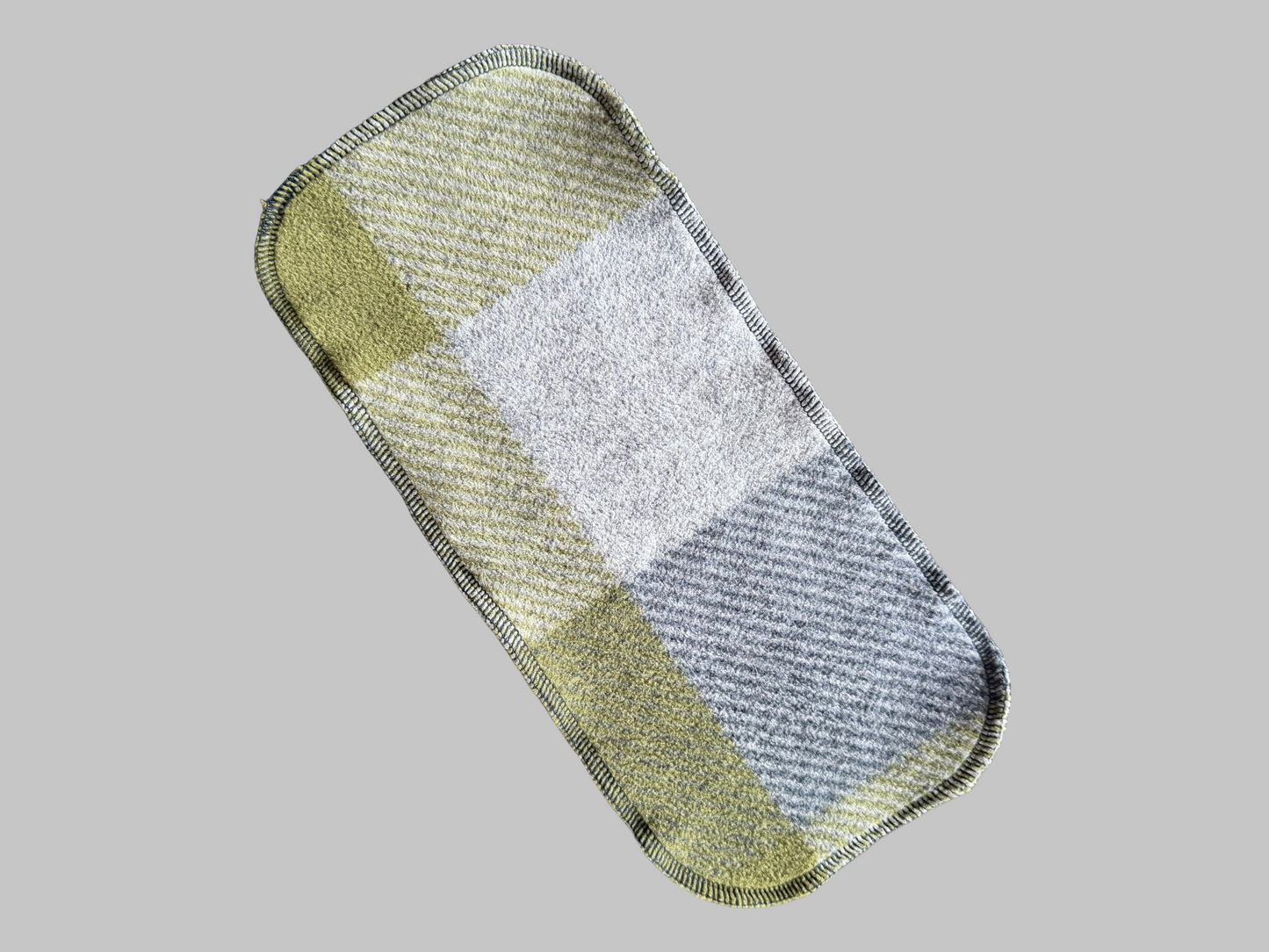 Plush Green & Grey Plaid fleece  diaper liners