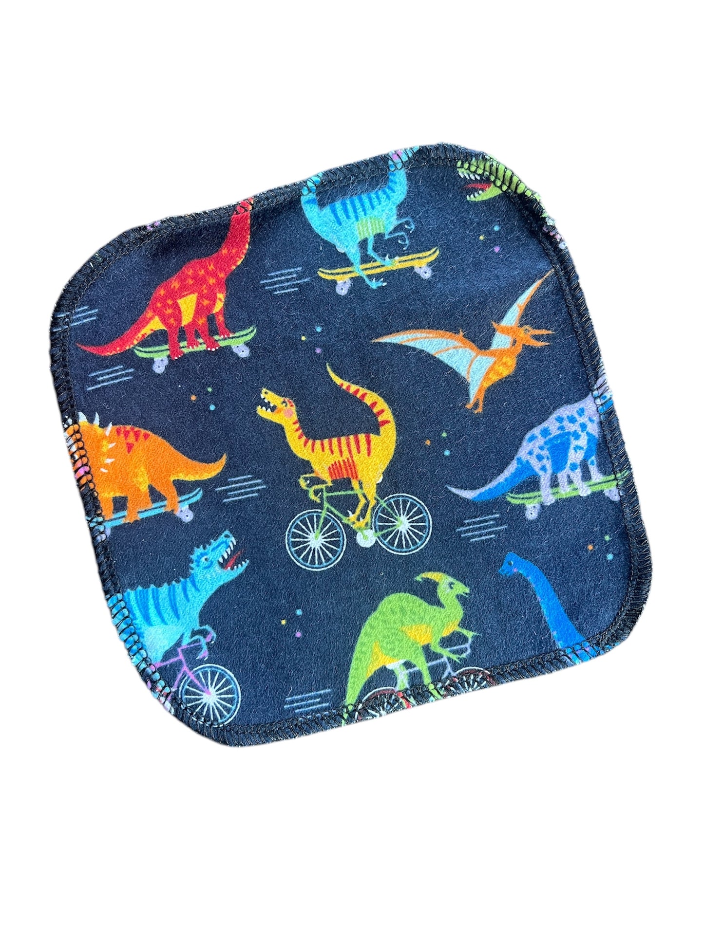 Skating  Dinosaurs 1ply flannel cloth wipes