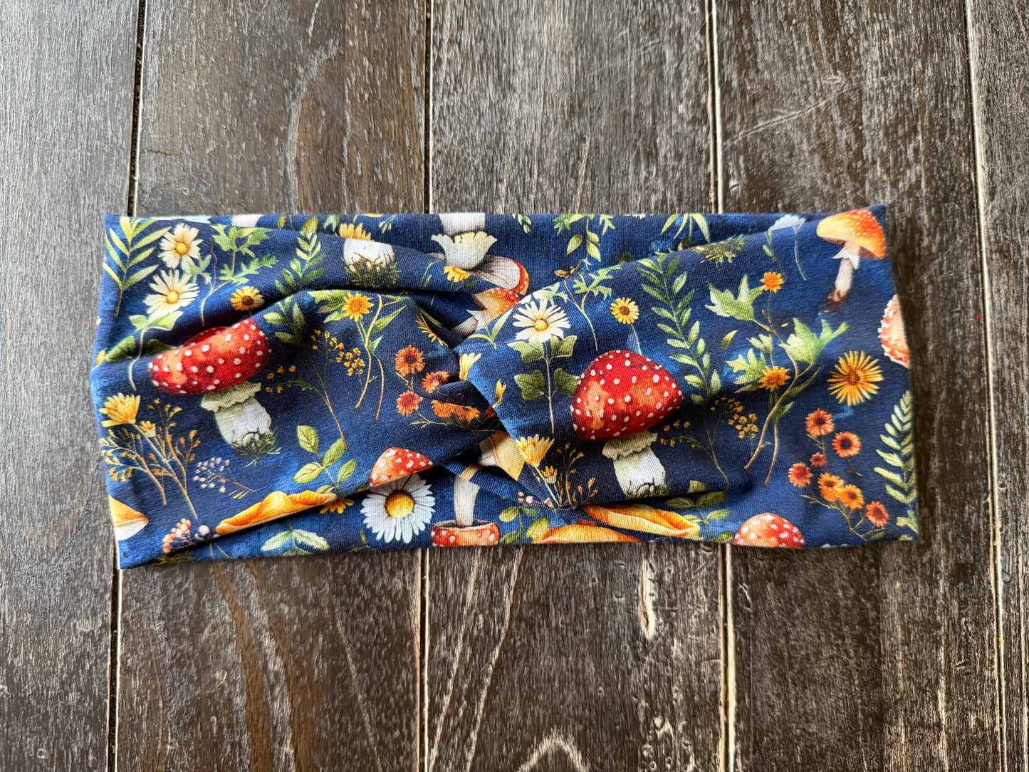 Mushrooms & Flowers  Adult Headband (bamboo)