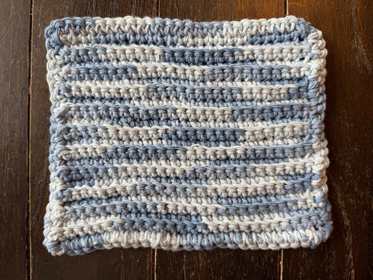 Blues textured Cotton Washcloth