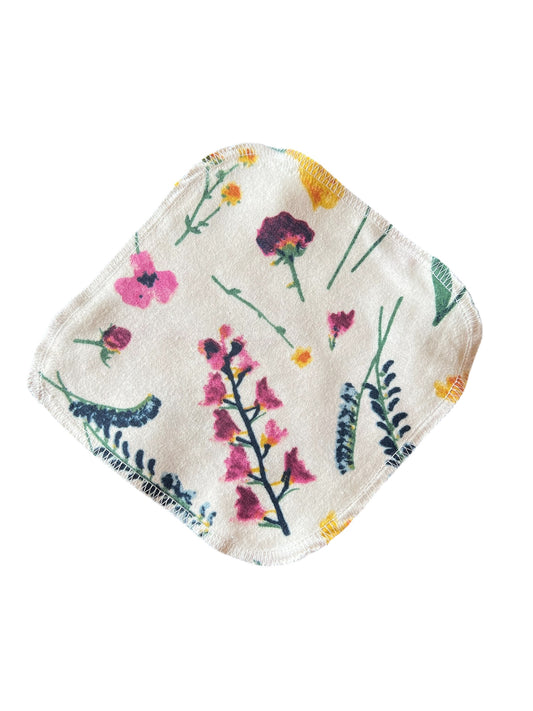 Watercolor Wildflowers 2 ply flannel cloth wipes