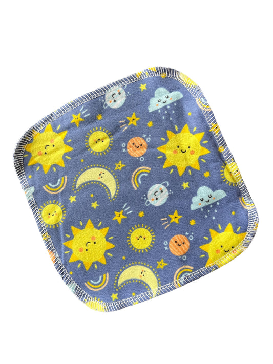 Cute Space 2ply flannel cloth wipes
