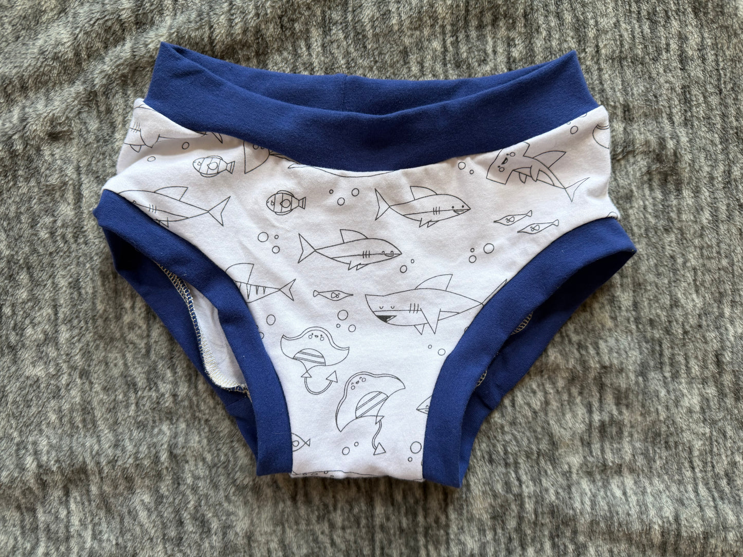 Sharks  size 9 underwear blue bands