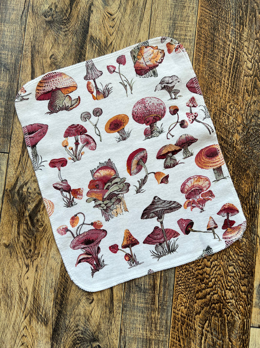 Mushrooms 1ply flannel reusable paper towels / napkins