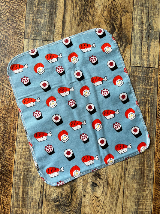Sushi theme 2ply flannel reusable paper towels