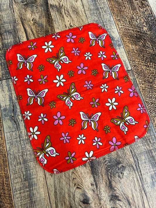 Vintage Butterfly 1ply flannel reusable paper towels