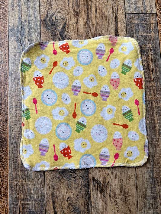 Happy Eggs 2ply flannel / Terry Washcloth Reusable paper towel