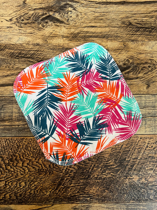 Bright Palm Leaves 1ply flannel cloth wipes