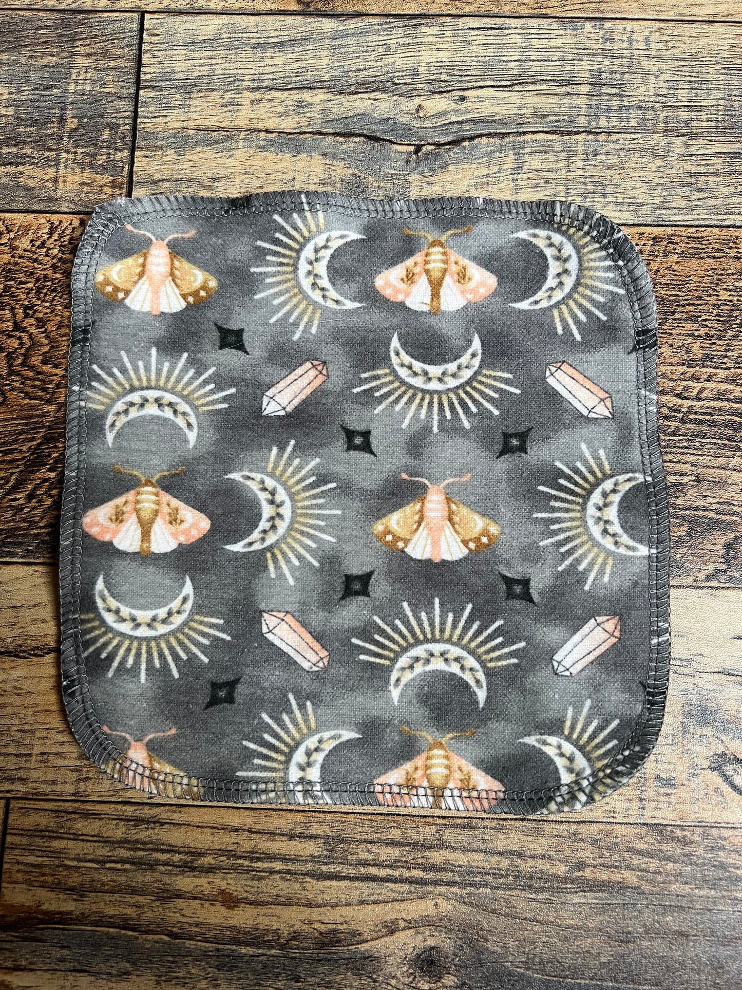 Moths & Crystals 1ply flannel wipes