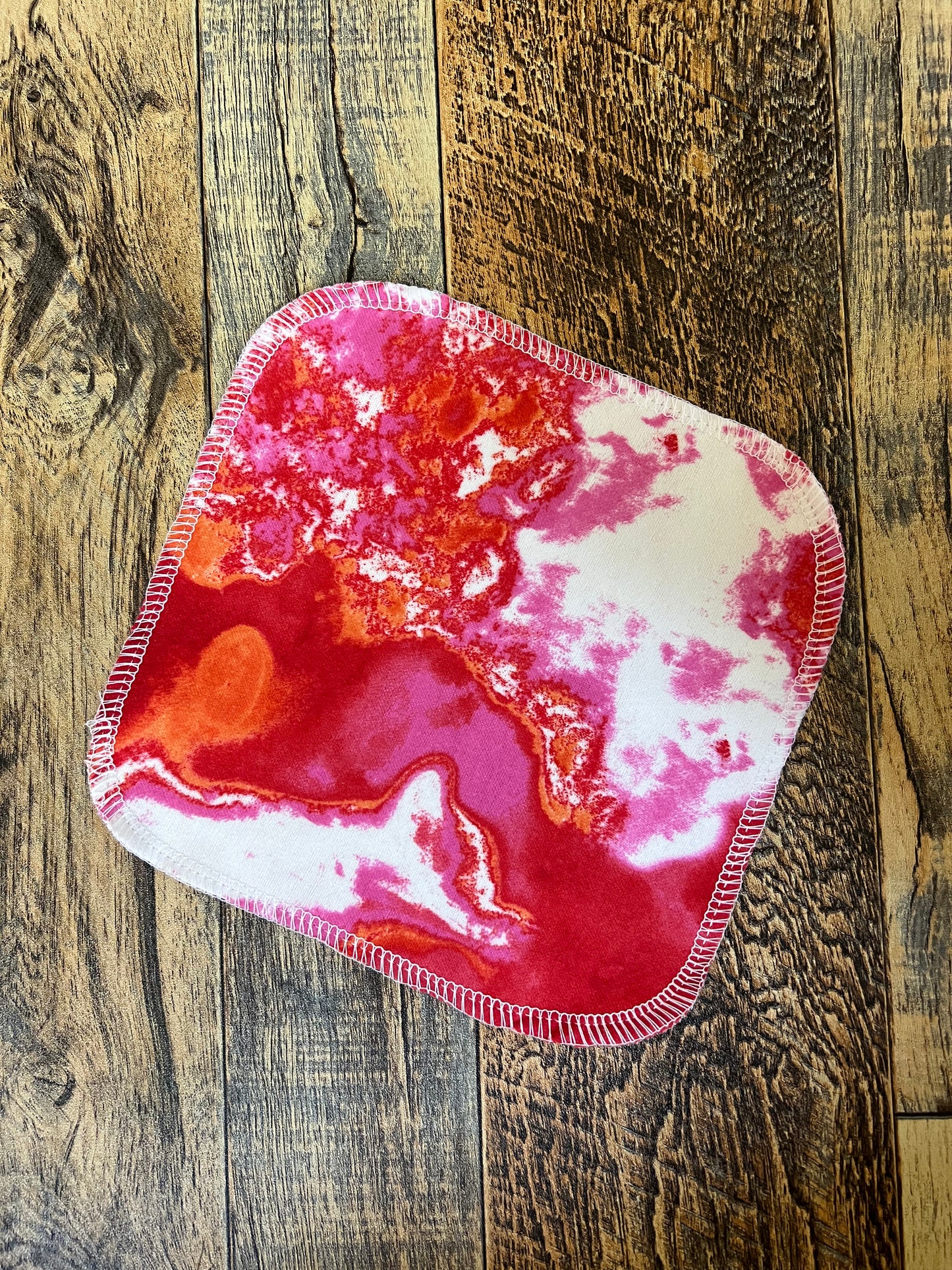Pink Orange Marble 2ply flannel cloth wipes