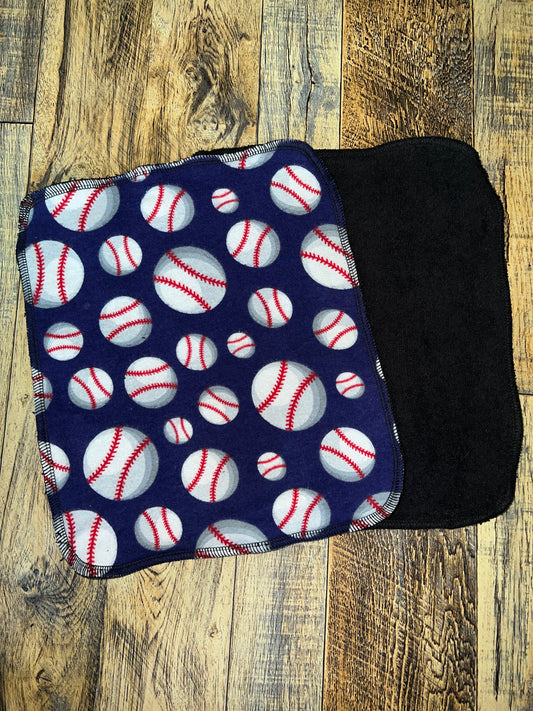 Baseballs 2ply flannel Terry towels