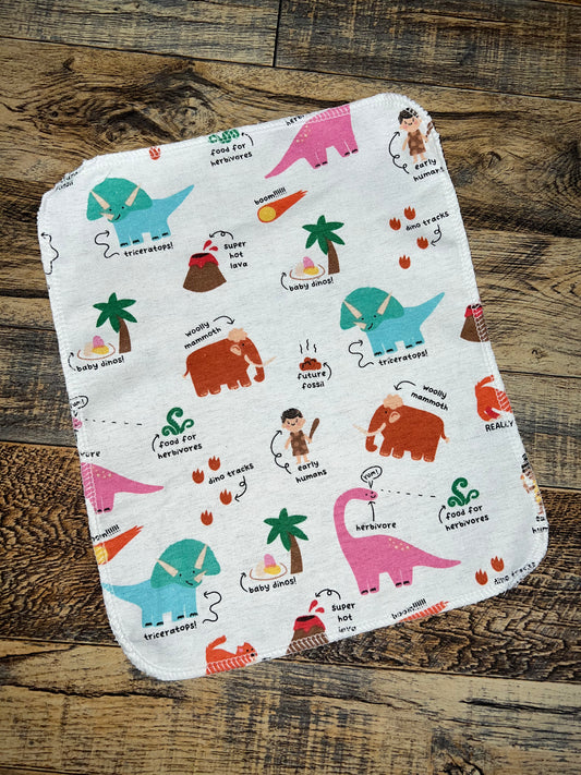 Dinosaur Kids 1ply flannel reusable paper towels