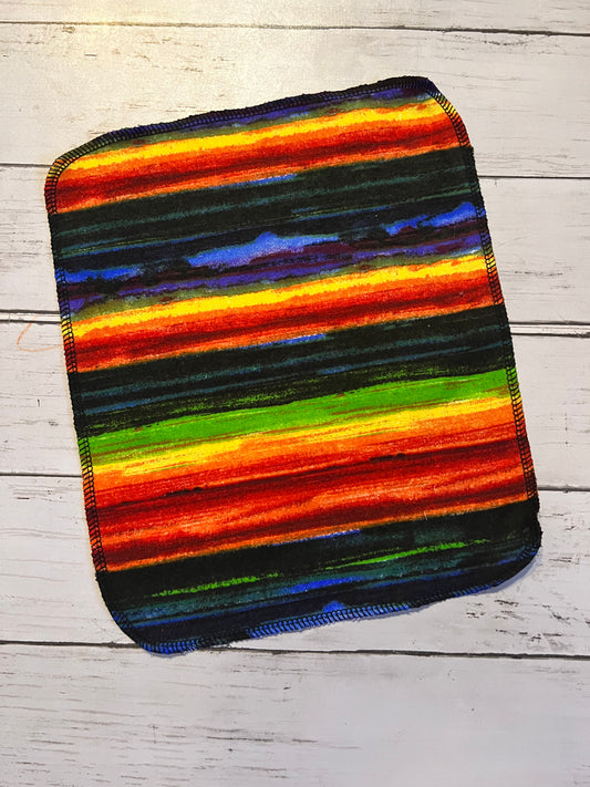 Sunset Stripes 1ply flannel reusable paper towels
