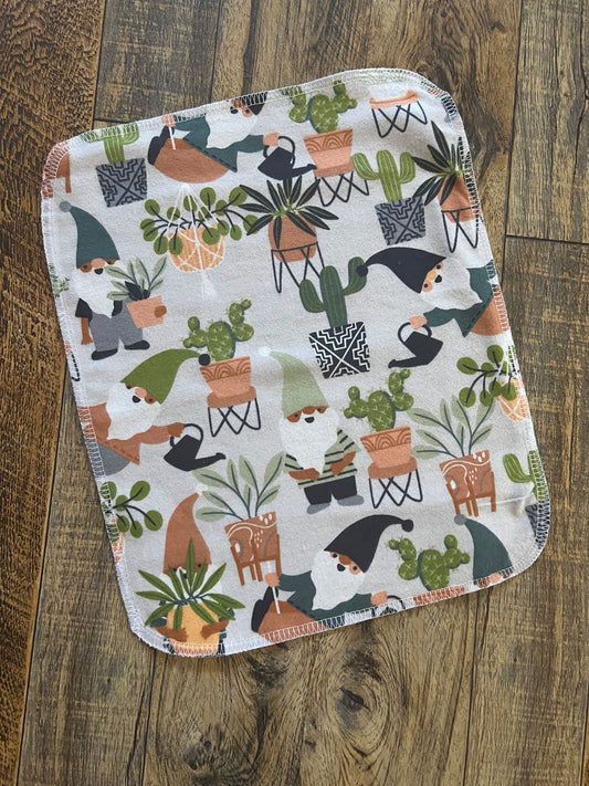 Gnomes & Plants 2ply flannel reusable paper towels