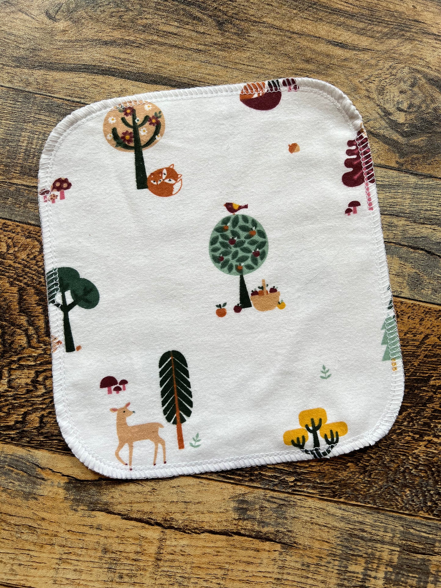 Forest Friends 2ply flannel cloth wipes