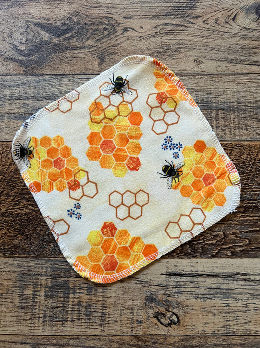 Bees & Hives 2ply flannel cloth wipes
