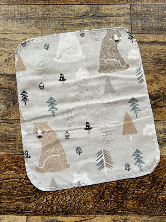 Bears & Trees 2ply flannel reusable paper towels
