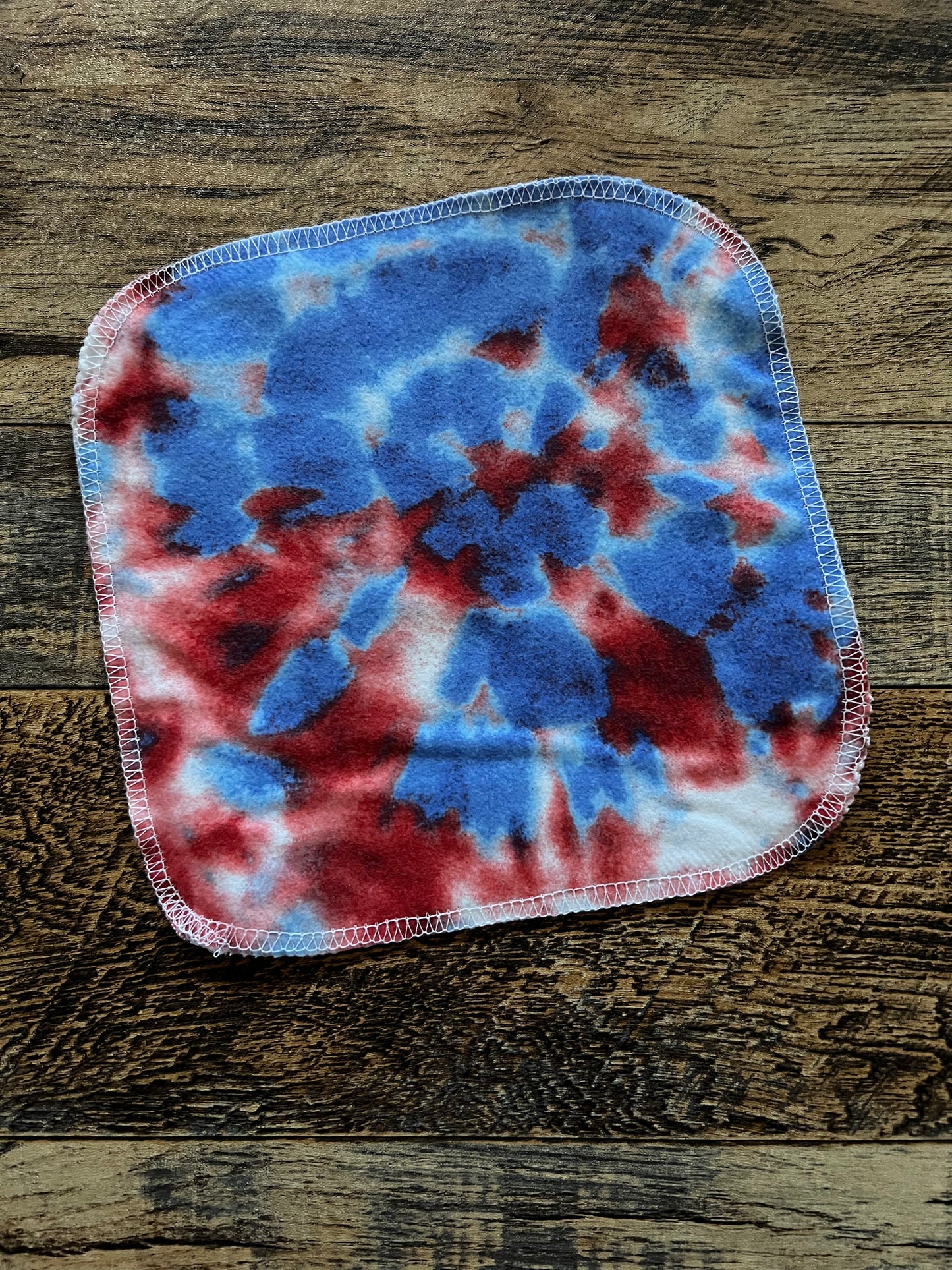 Patriotic tie dye 2ply flannel cloth wipes
