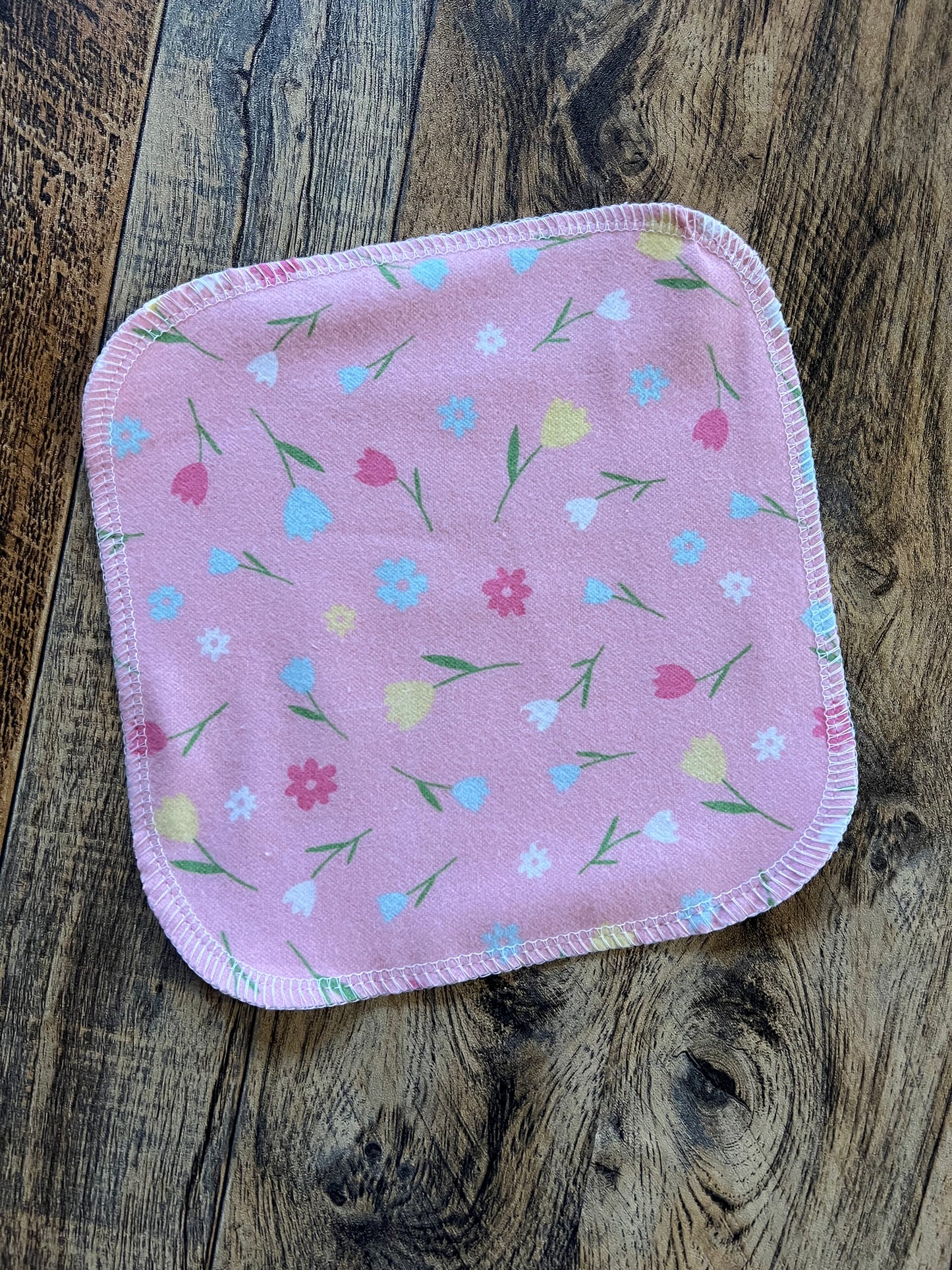 Spring Tulips 2ply flannel cloth wipes