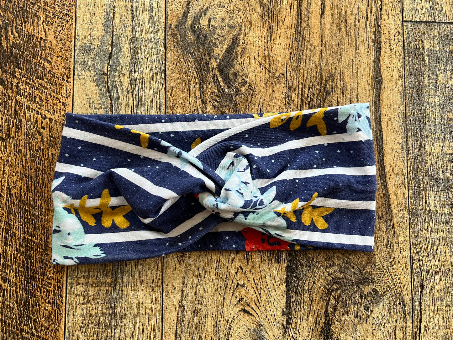 Floral Stripe Adult Twist hesdband