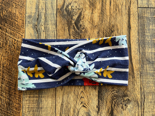 Floral Stripe Adult Twist hesdband