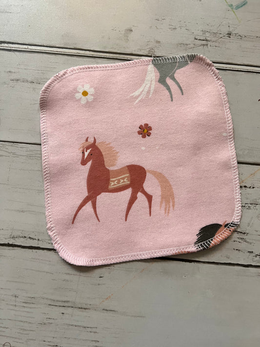 Pretty Horses 2ply flannel cloth wipes