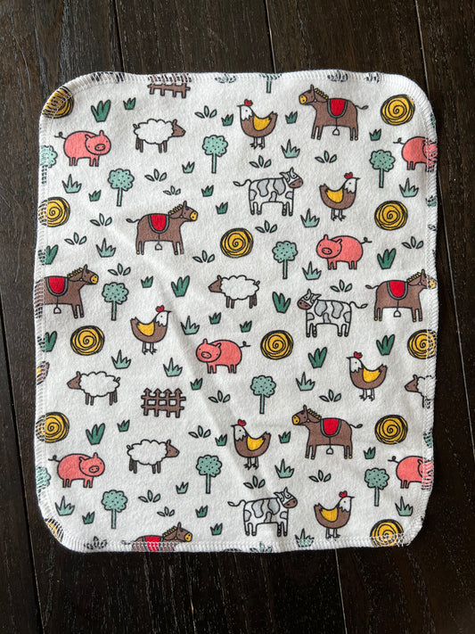 Farm Doodles 1ply flannel paperless towels