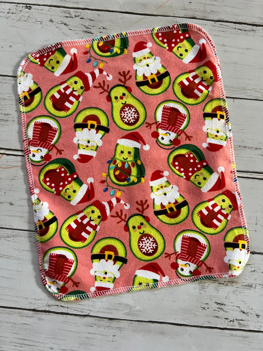 Avocado Christmas 1ply flannel reuseable paper towels