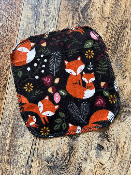 Foxes 1ply flannel cloth reusable baby wipes
