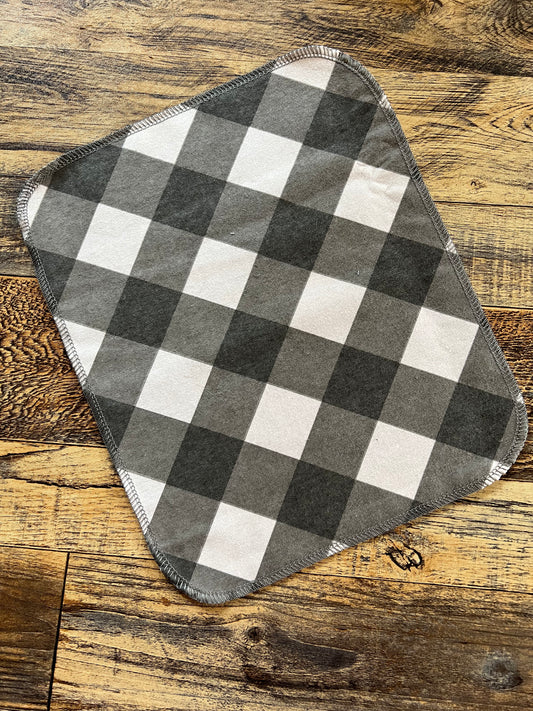 Grey plaid 1ply flannel reusable paper towels Napkins