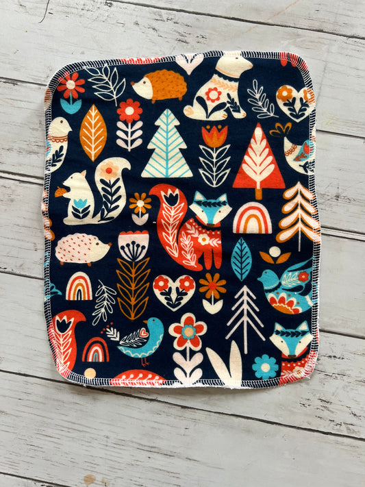 Forest Animals 2ply Flannel Birdseye towels