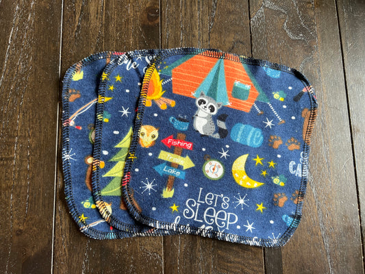 Camping 1ply flannel cloth wipes